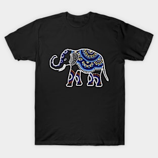 Elephant decorated with multi-colored pearls T-Shirt